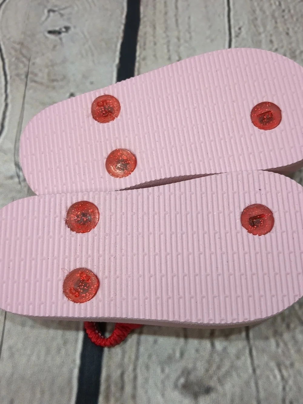 Cat & Jack Pink Fruit-Print Jelly Flip Flops with Red Sparkle Straps